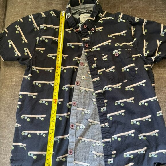 Sunrise Kingdom Kids Skateboard Button Down Navy Size Small/8 - Picture 7 of 8
